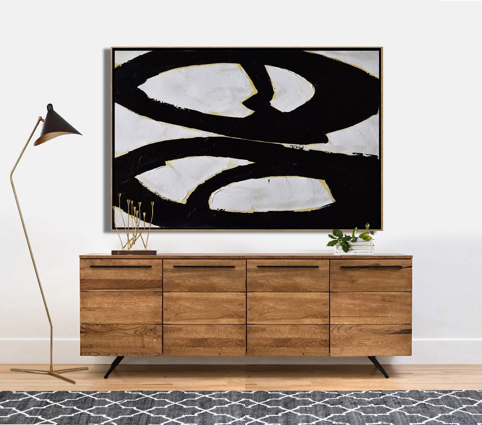 Horizontal Palette Knife Minimalist Art #C27Z